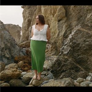 Doen Elowen silk skirt in Evergreen S New